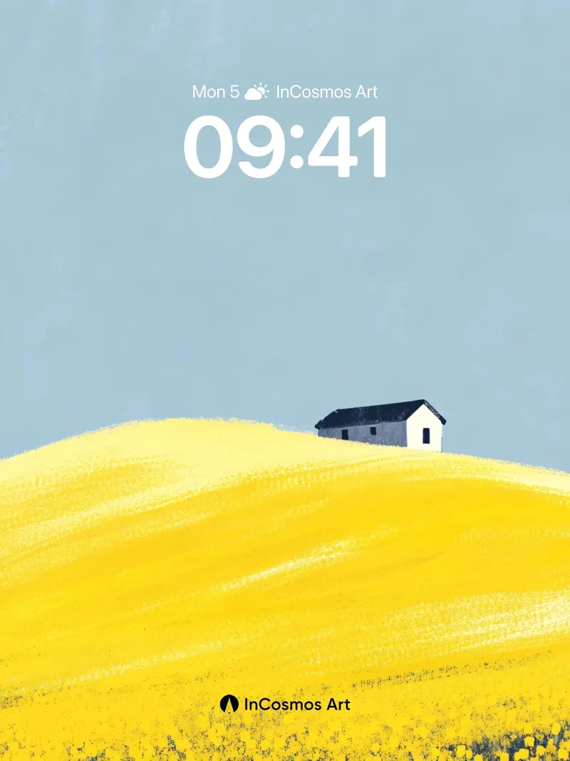 Golden Hush Wallpaper with Solitary House