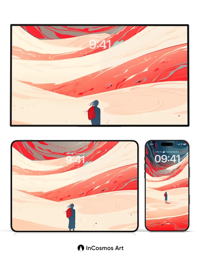 Surreal Abyss Wallpaper with Floating Solitude