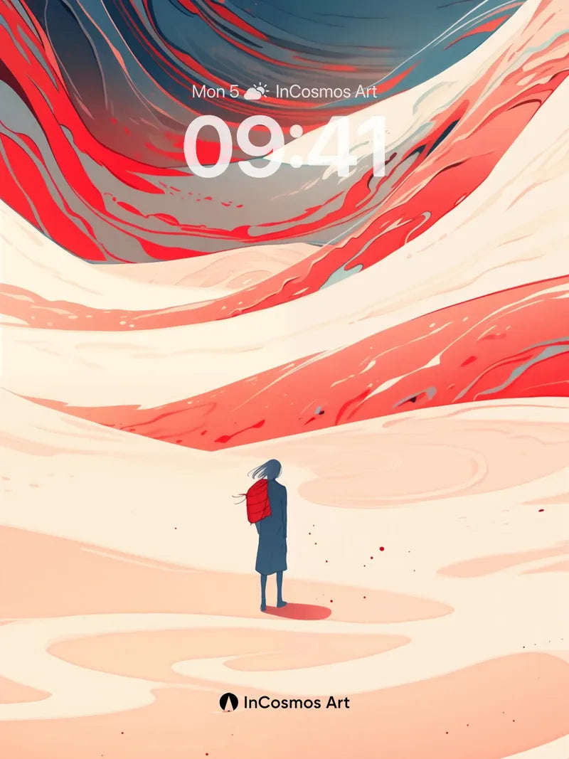 Surreal Abyss Wallpaper with Floating Solitude