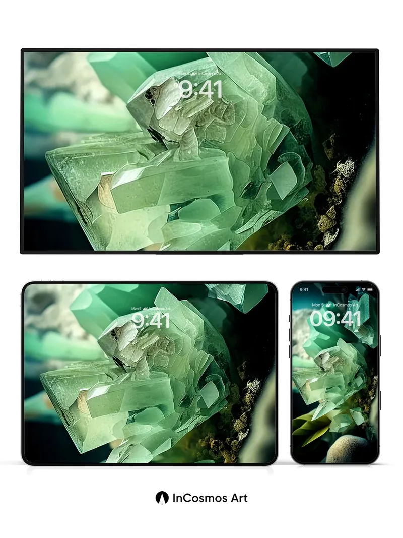 Crystal Lattice Wallpaper with Ethereal Glow