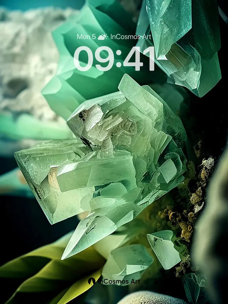 Crystal Lattice Wallpaper with Ethereal Glow