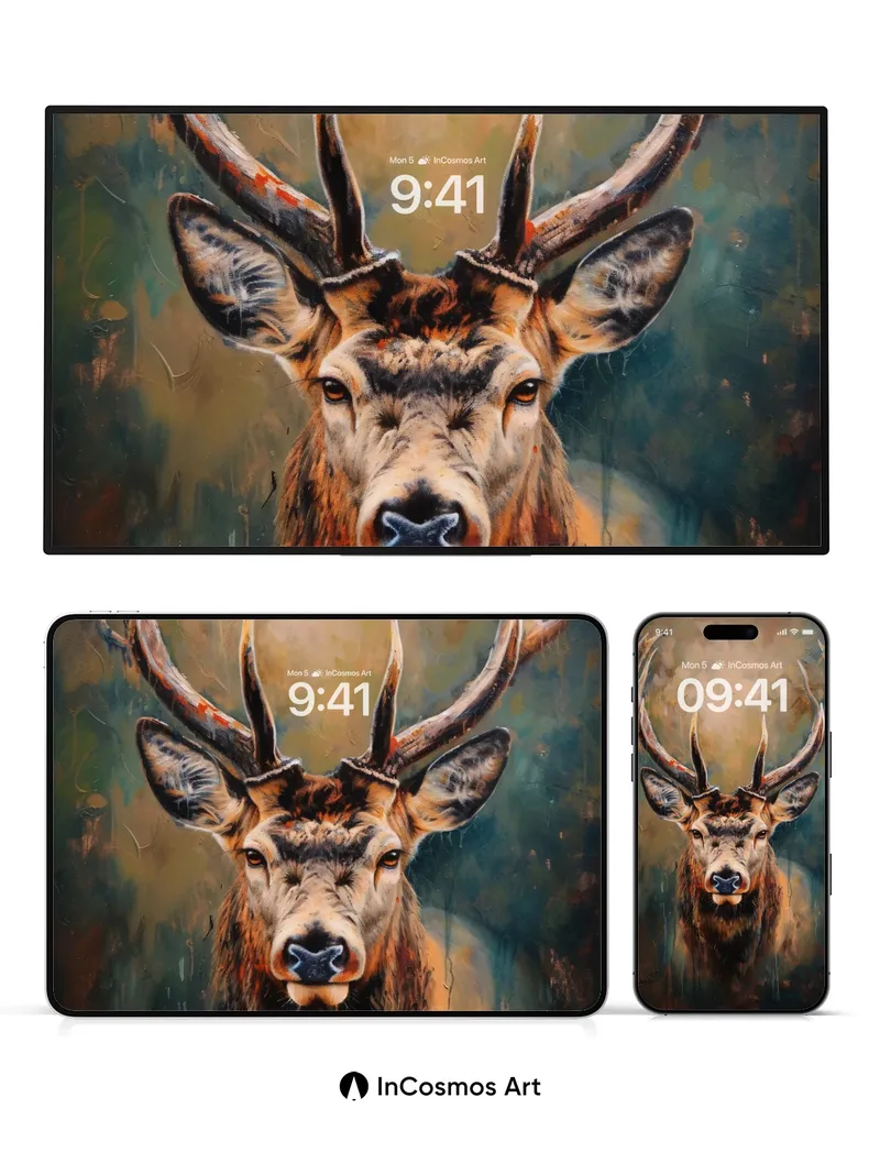 Whispering Antler Wallpaper with Earthbound Gaze