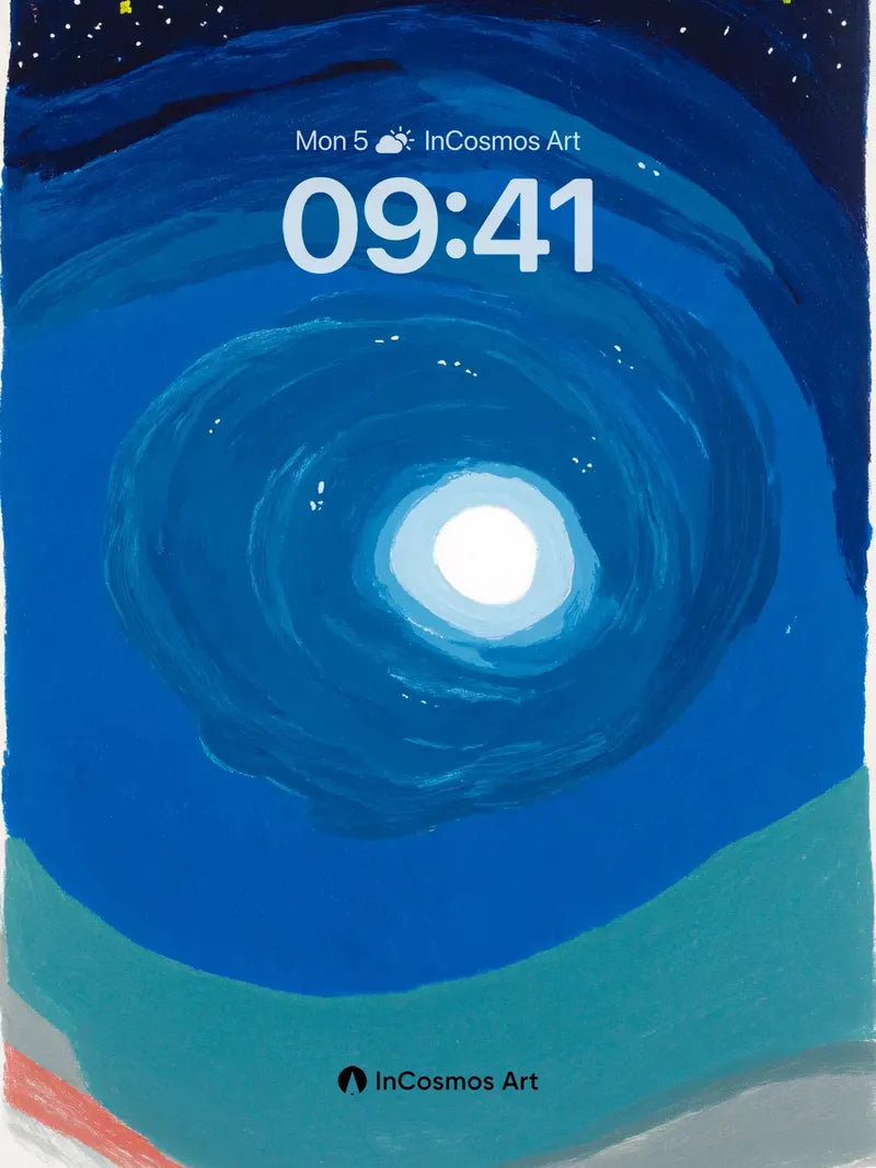 Midnight Blue Swirl Wallpaper with Star Dust wallpaper for iPhone, iPad & Mac