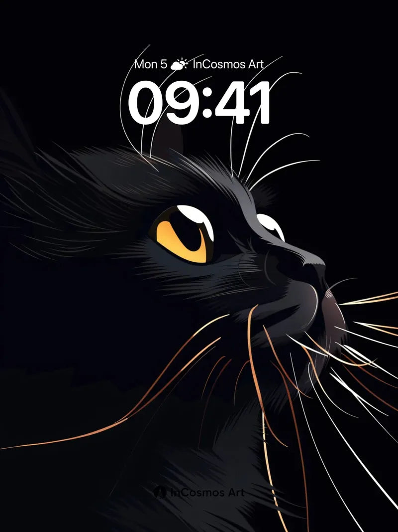 Shadow Whisper Wallpaper with Golden Eyes