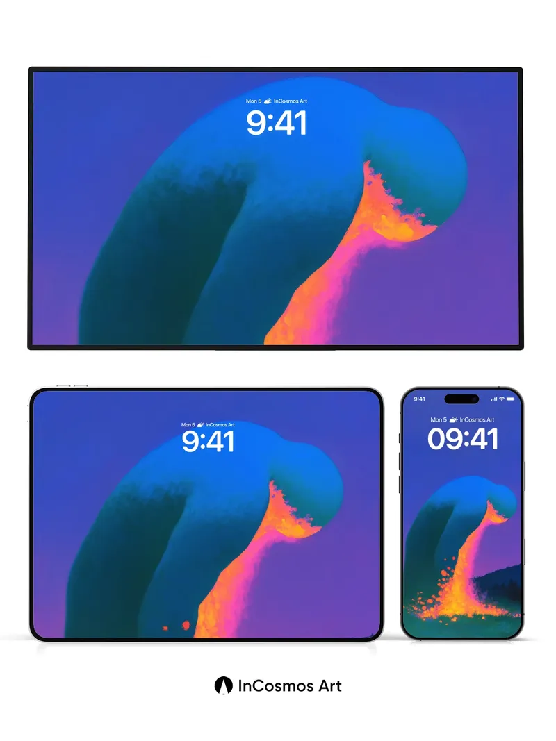 Luminous Spill Wallpaper with Cosmic Bend