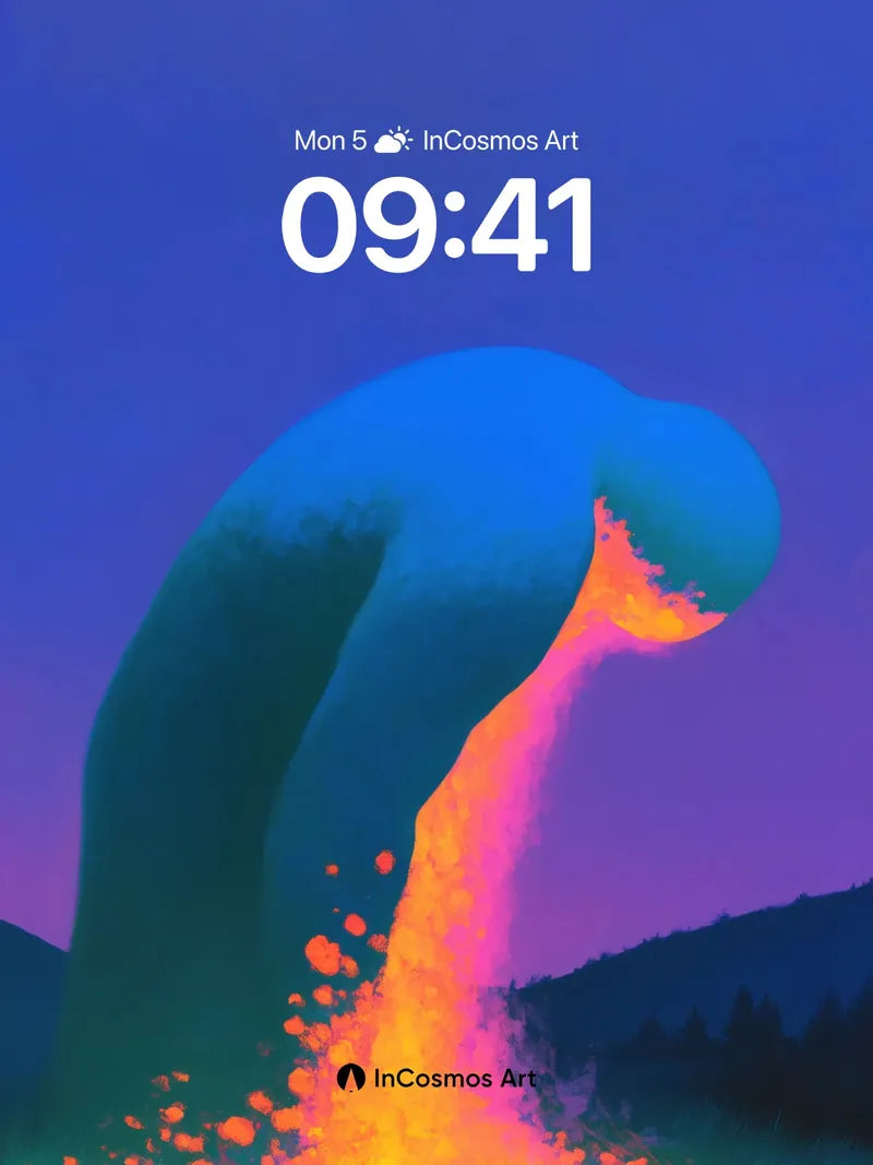 Luminous Spill Wallpaper with Cosmic Bend