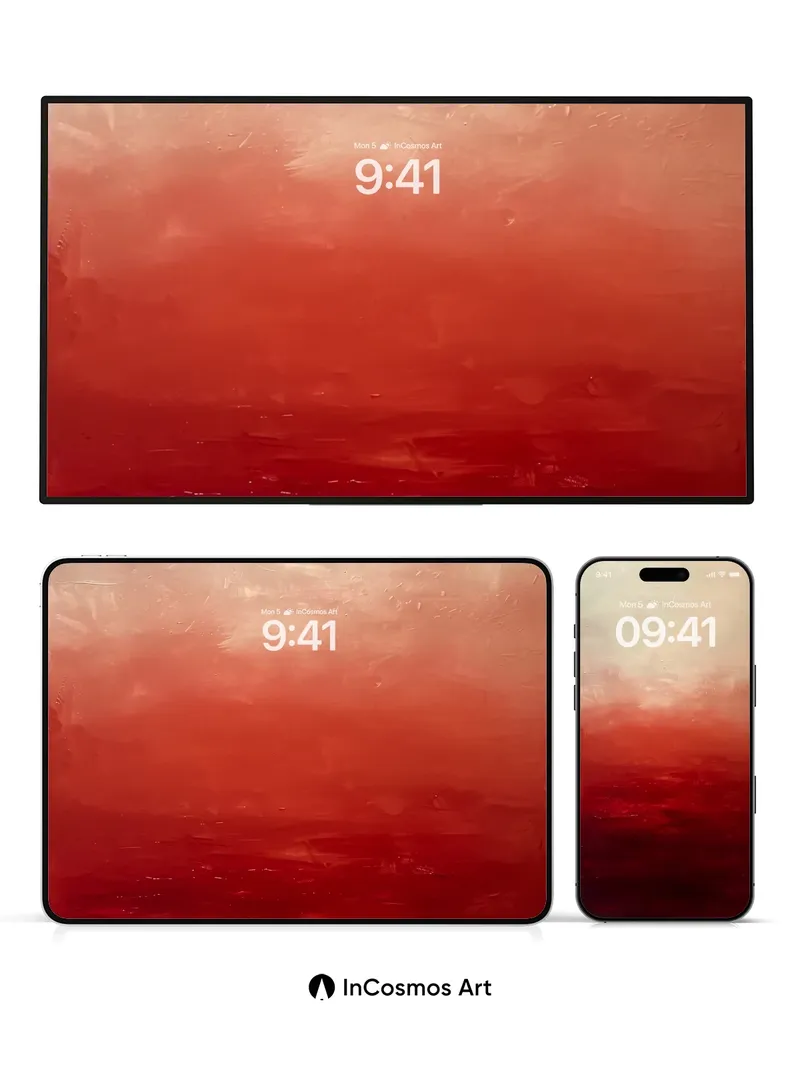 Crimson Horizon Wallpaper with Breathless Depth