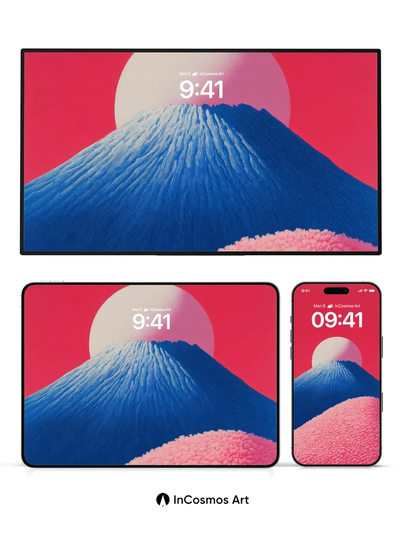 Surreal Summit Wallpaper with Fuzzy Horizon