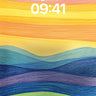 Serenity Wave Wallpaper with Rainbow Horizon wallpaper for iPhone, iPad & Mac