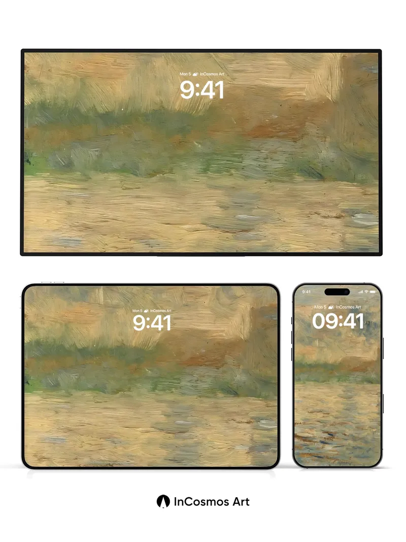 Golden Hush Wallpaper with Impressionist Brushwork