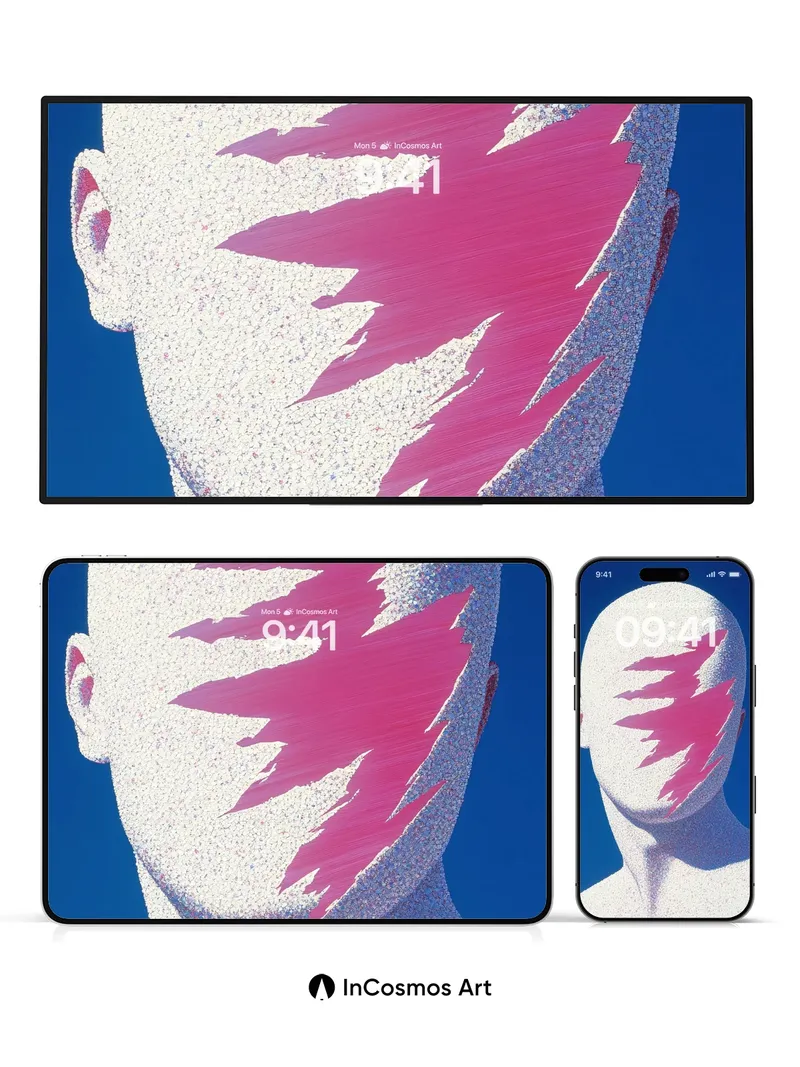 Futurist Static Wallpaper with Lightning Scar