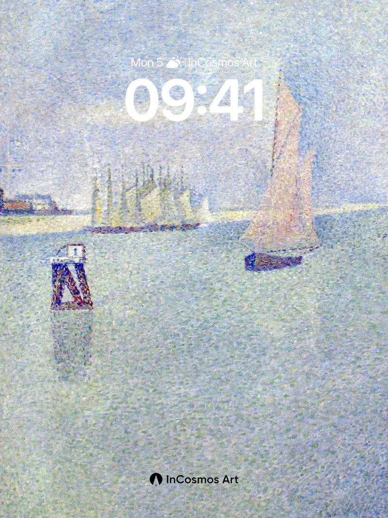 Serene Sail Wallpaper with Pointillist Hush