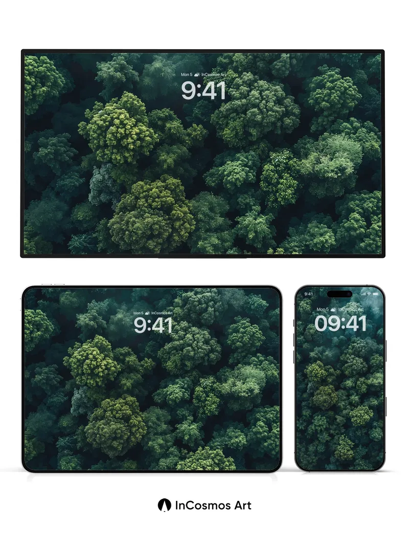 Emerald Hush Wallpaper with Canopy Veils