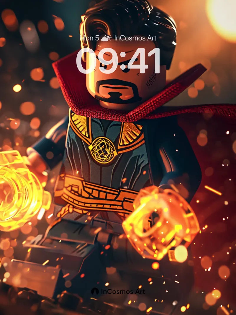 Fiery Sorcerer Wallpaper with LEGO Magic