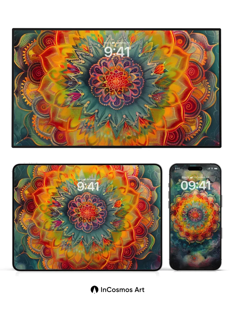 Cosmic Bloom Wallpaper with Ethereal Layers