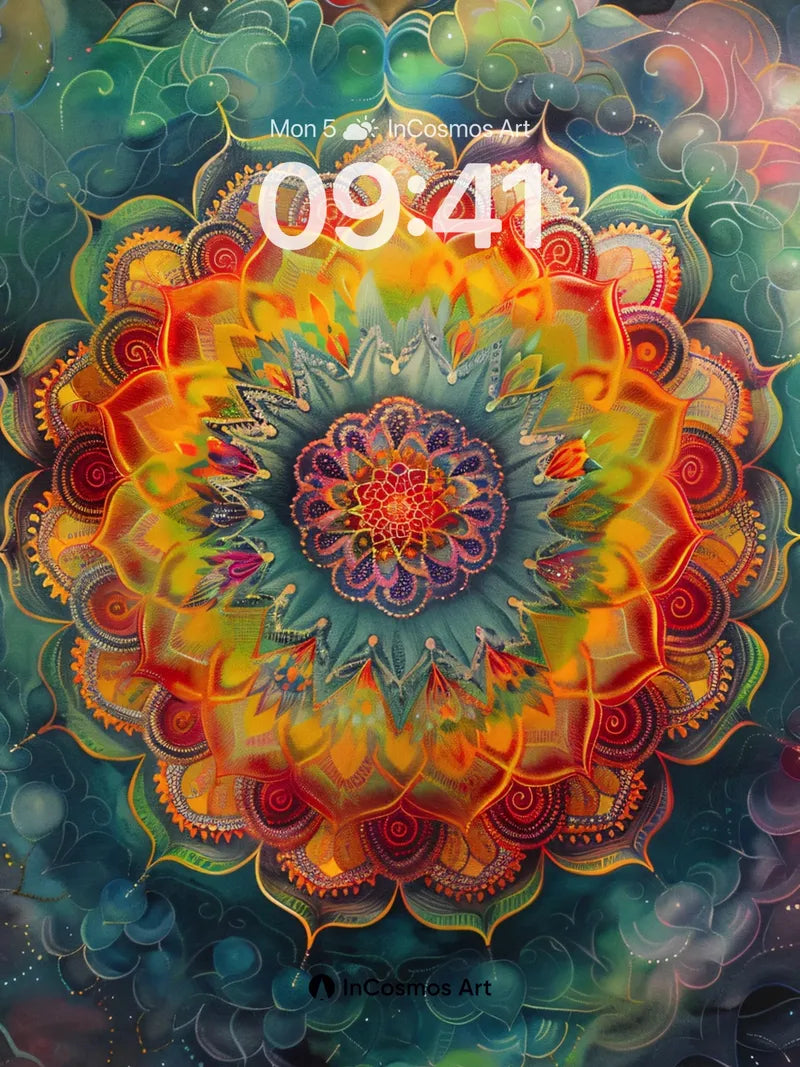 Cosmic Bloom Wallpaper with Ethereal Layers