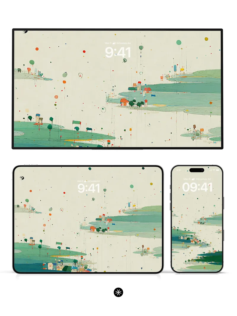 Abstract Landscape Wallpaper 4K for iPhone Lock Screen