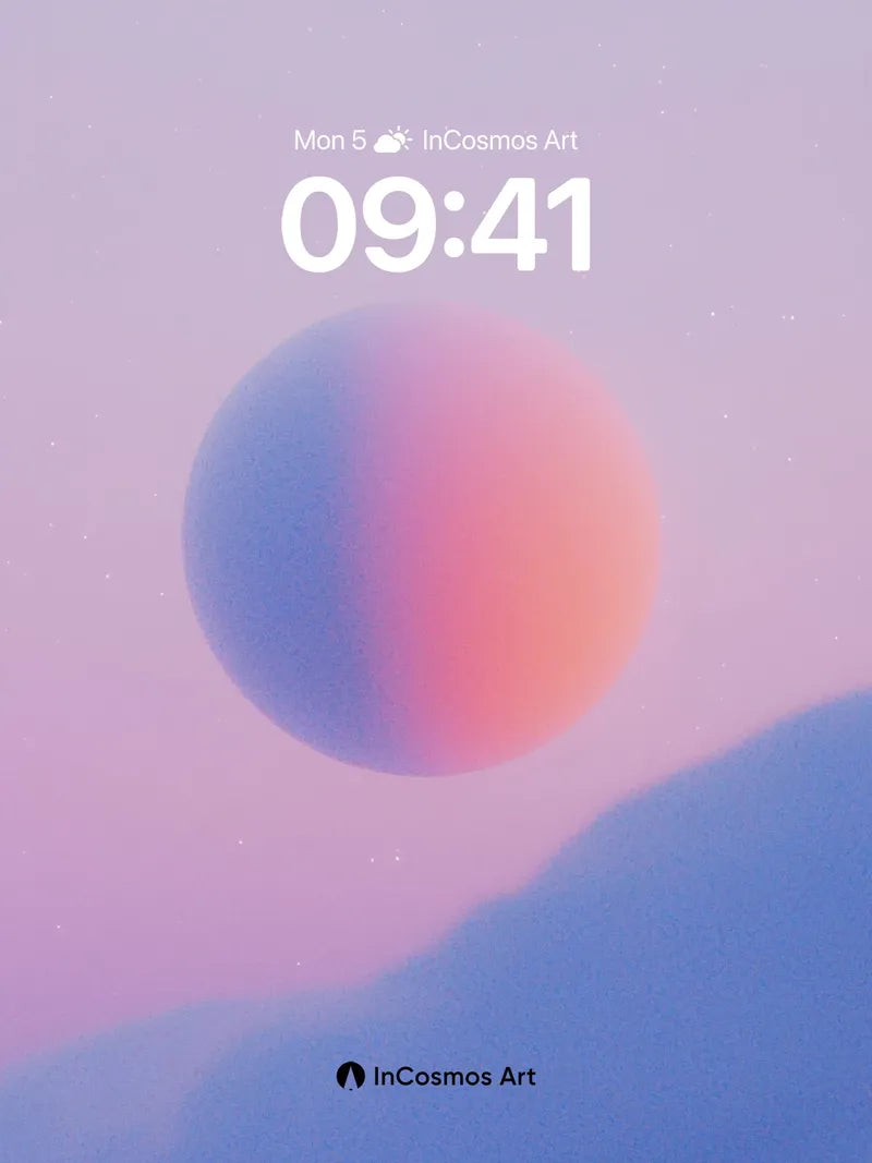 Serene Horizon Wallpaper with Gradient Sphere