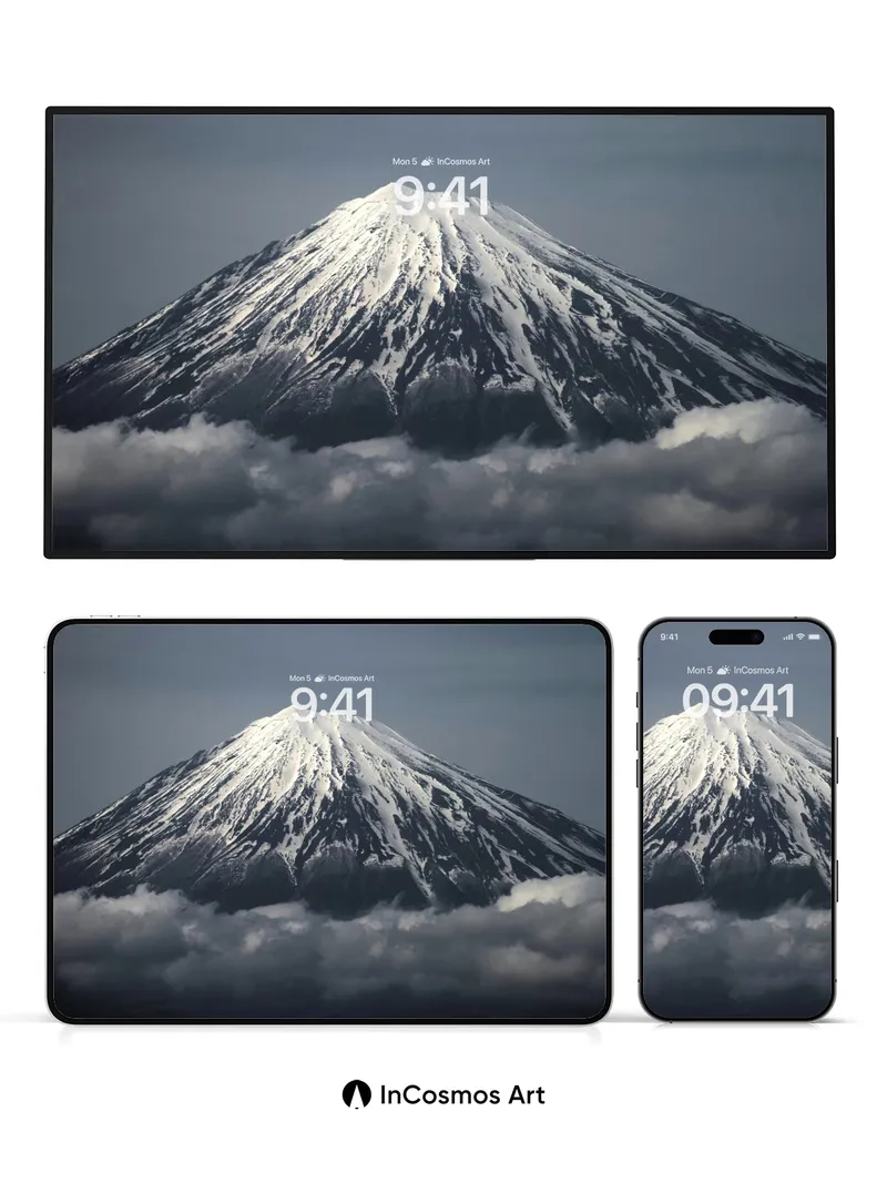 Serenity Peak Wallpaper with Cloud Veil