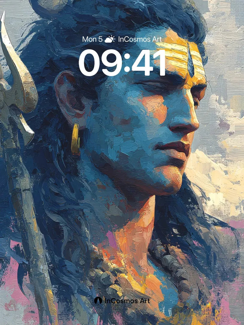 Cerulean Serenity Wallpaper with Divine Horns