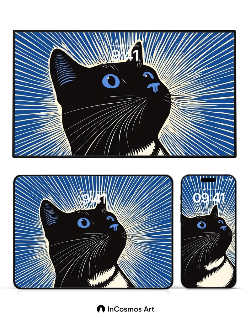 Electric Whisker Wallpaper with Radiant Blue Burst