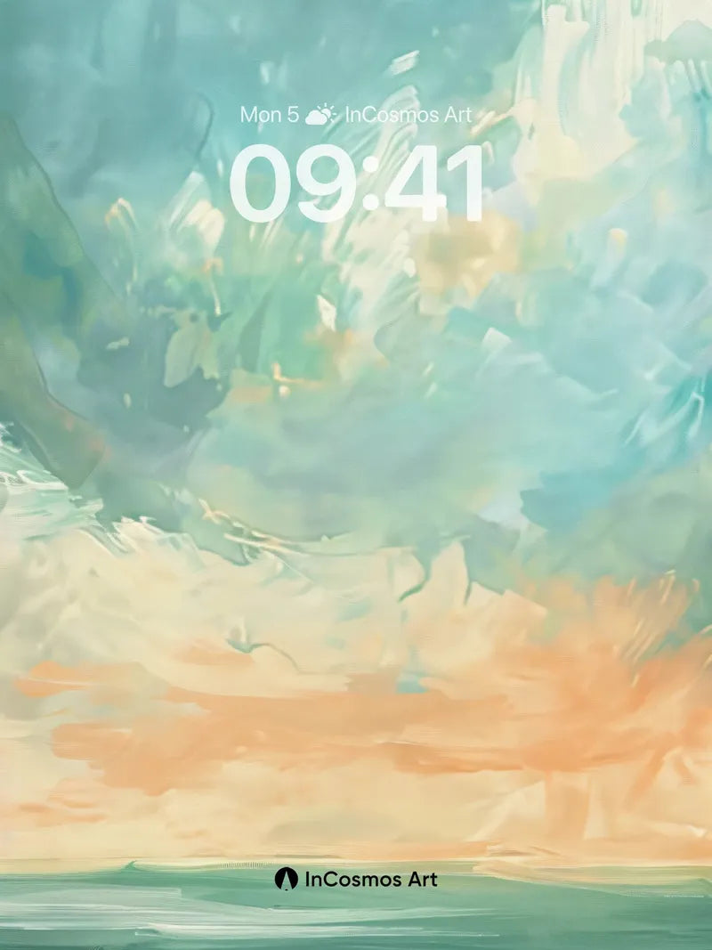 Coral Hush Wallpaper with Drifting Clouds