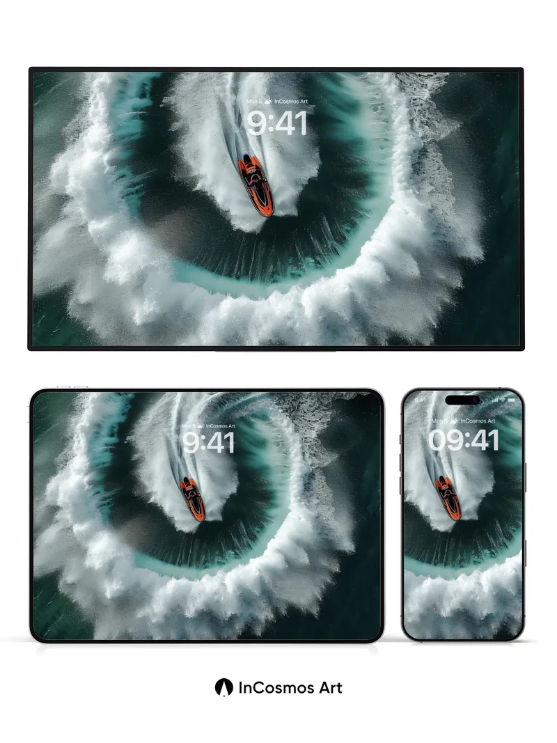 Whirlwind Ocean Wallpaper with Spiral Surge