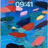 Whimsical Koi Wallpaper with Floating Color Blooms wallpaper for iPhone, iPad & Mac