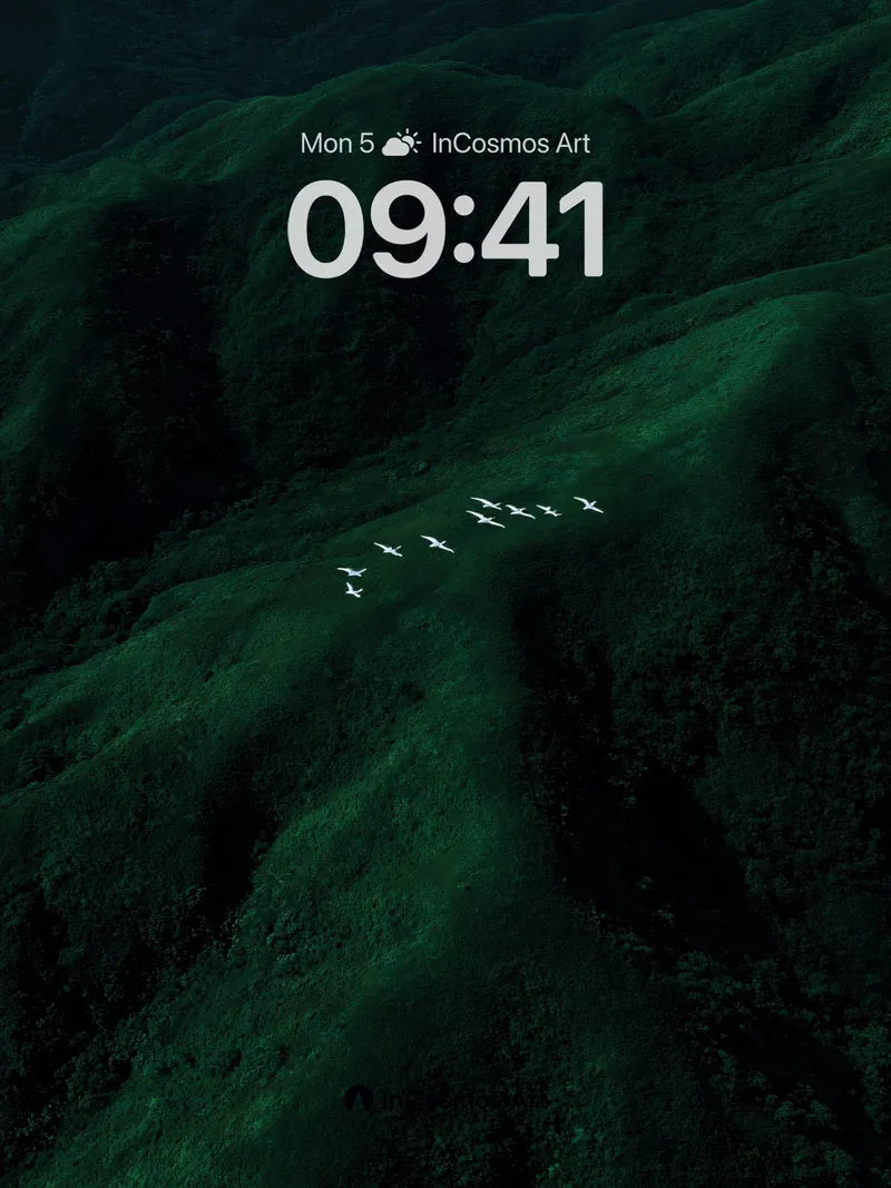 Silent Flight Wallpaper Over Emerald Valleys