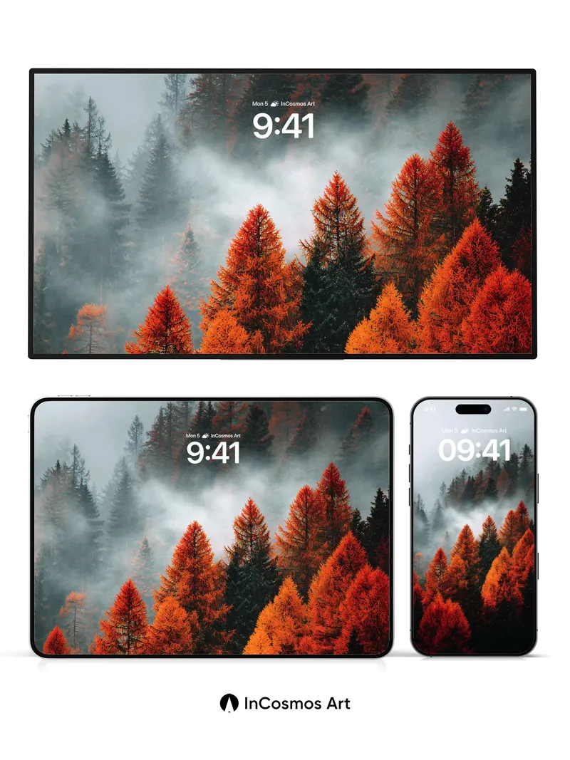 Crimson Hush Wallpaper with Mist-Weave Depths