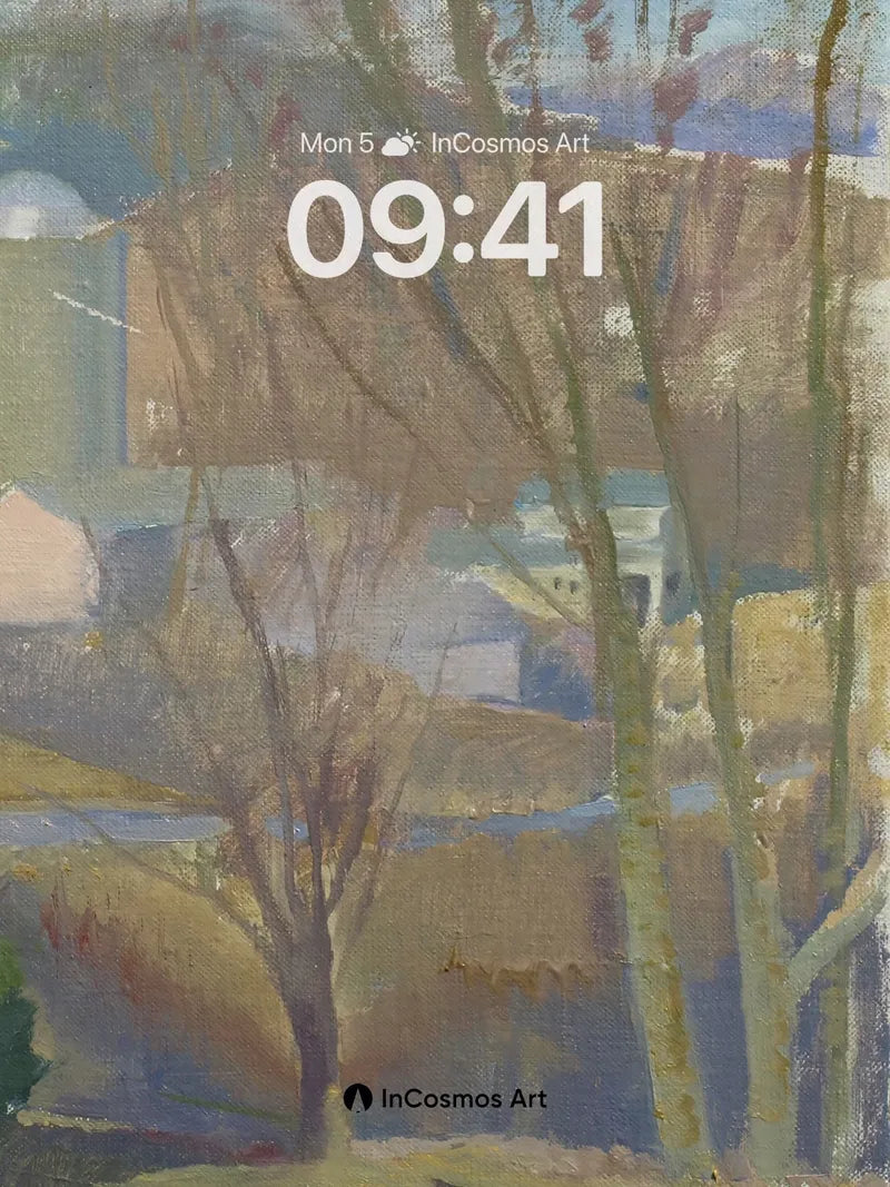 Whispering Canopy Wallpaper with Soft Light Trails