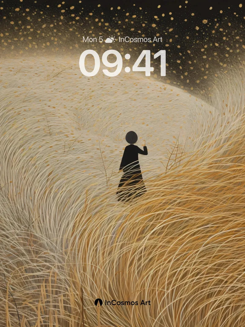 Golden Hush Wallpaper with Whispering Grass