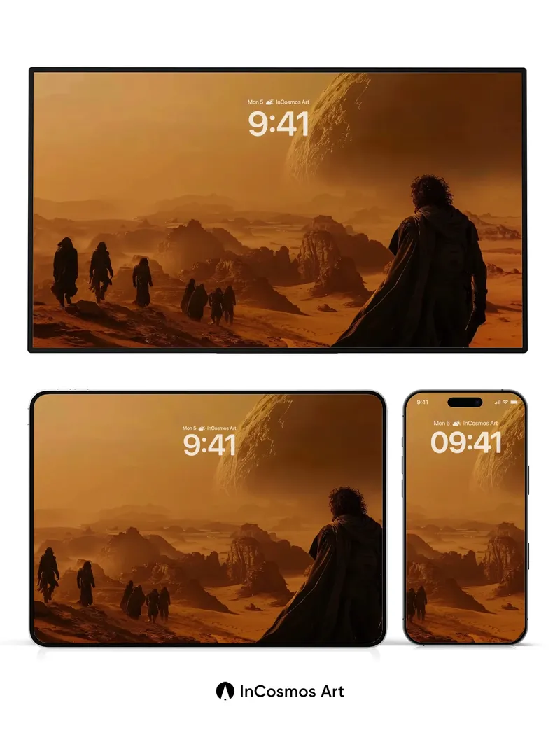 Desert Echo Wallpaper with Celestial Gaze