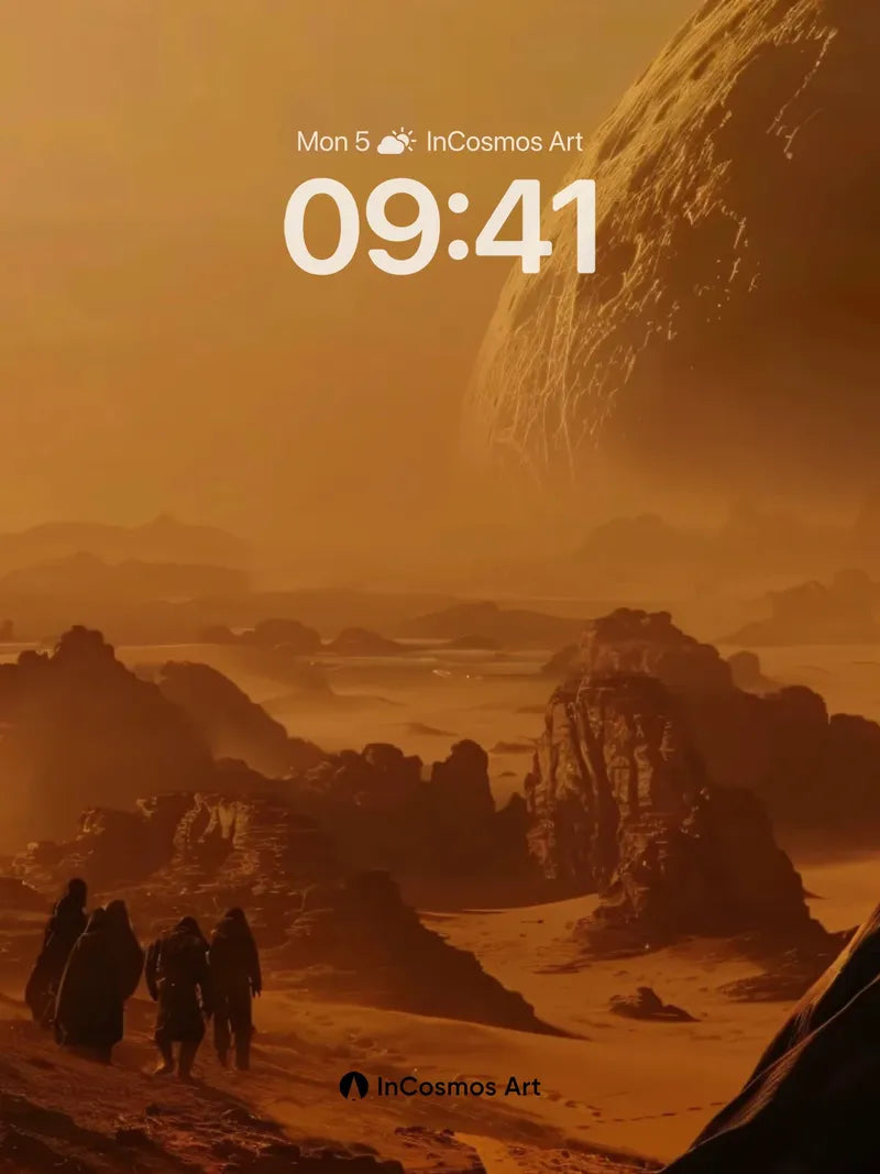 Desert Echo Wallpaper with Celestial Gaze