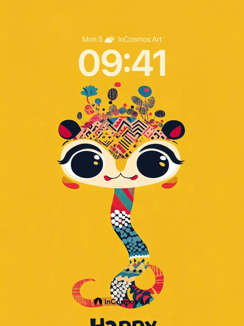 Playful Serpent Wallpaper with Festive Patterns wallpaper for iPhone, iPad & Mac