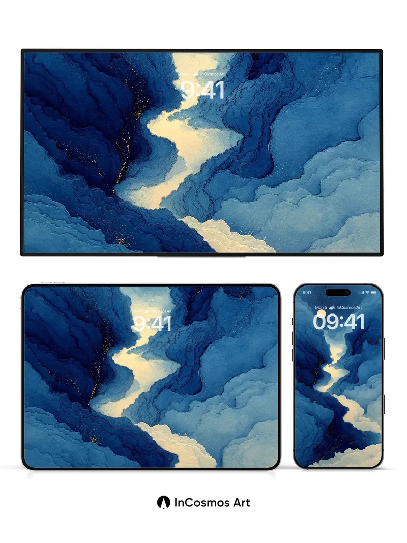 Moonlit Abyss Wallpaper with Celestial Veins