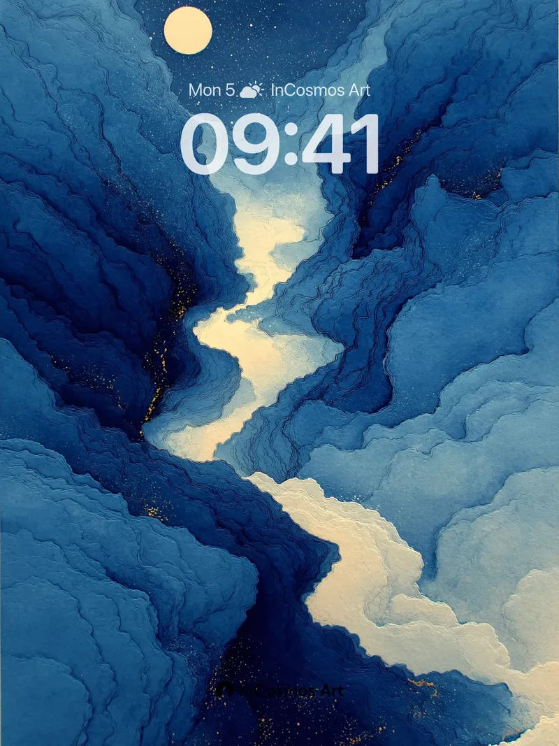 Moonlit Abyss Wallpaper with Celestial Veins