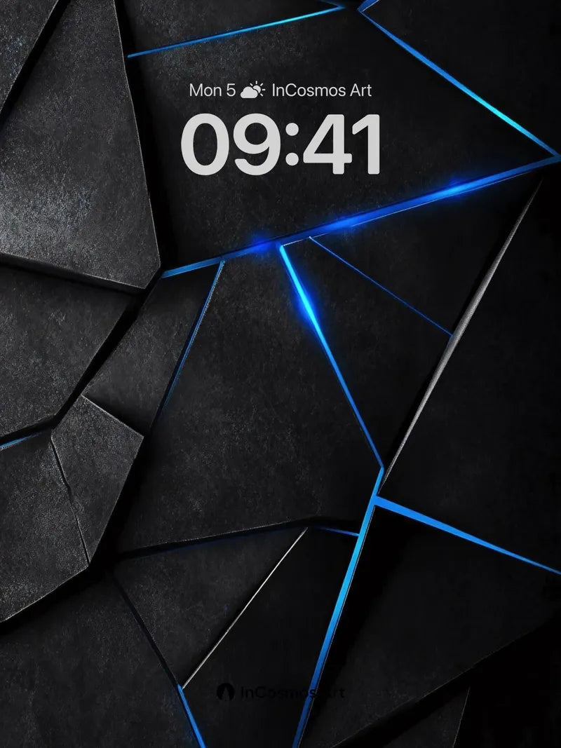 Futuristic Geometry Wallpaper with Neon Veins