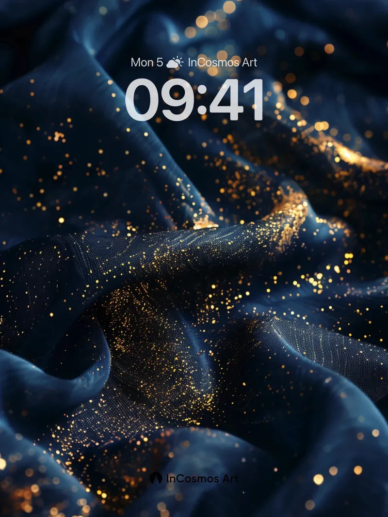 Midnight Velvet Wallpaper with Golden Stardust