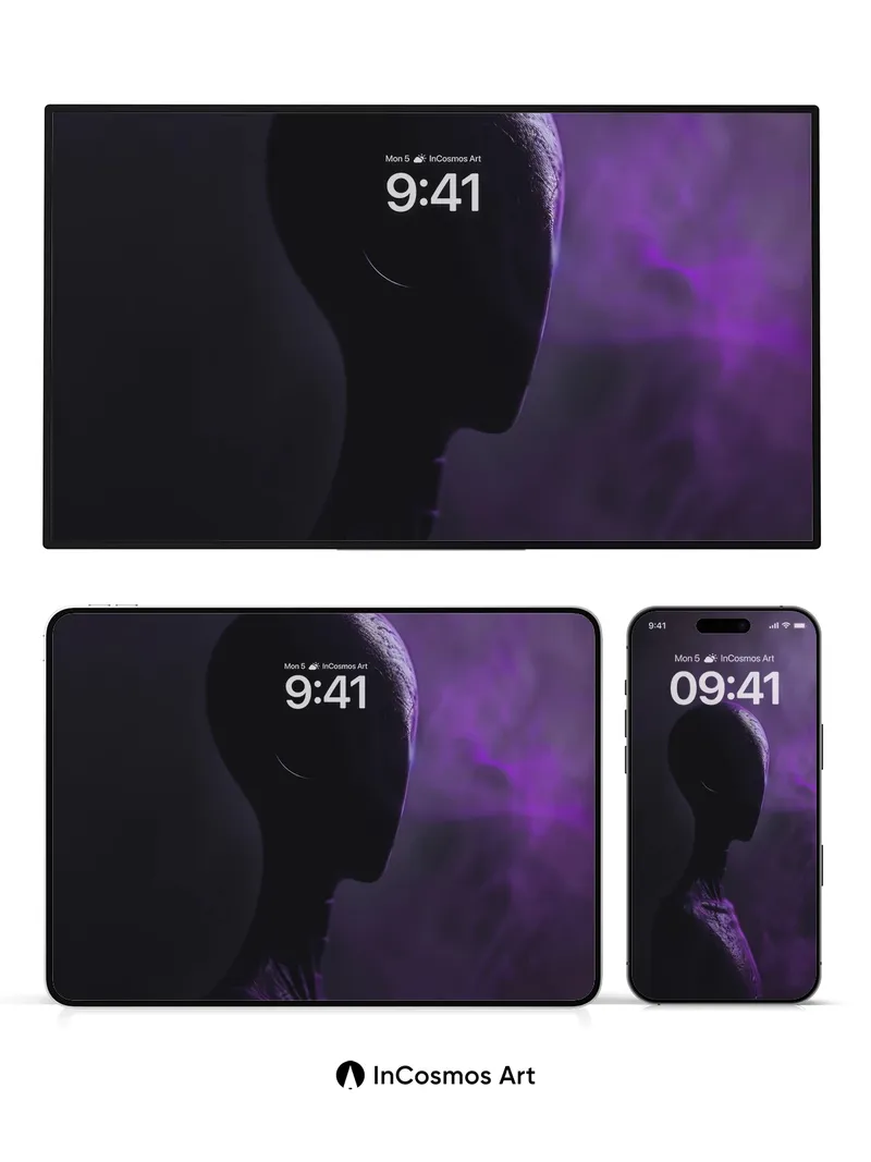 Silent Observer Wallpaper with Violet Haze