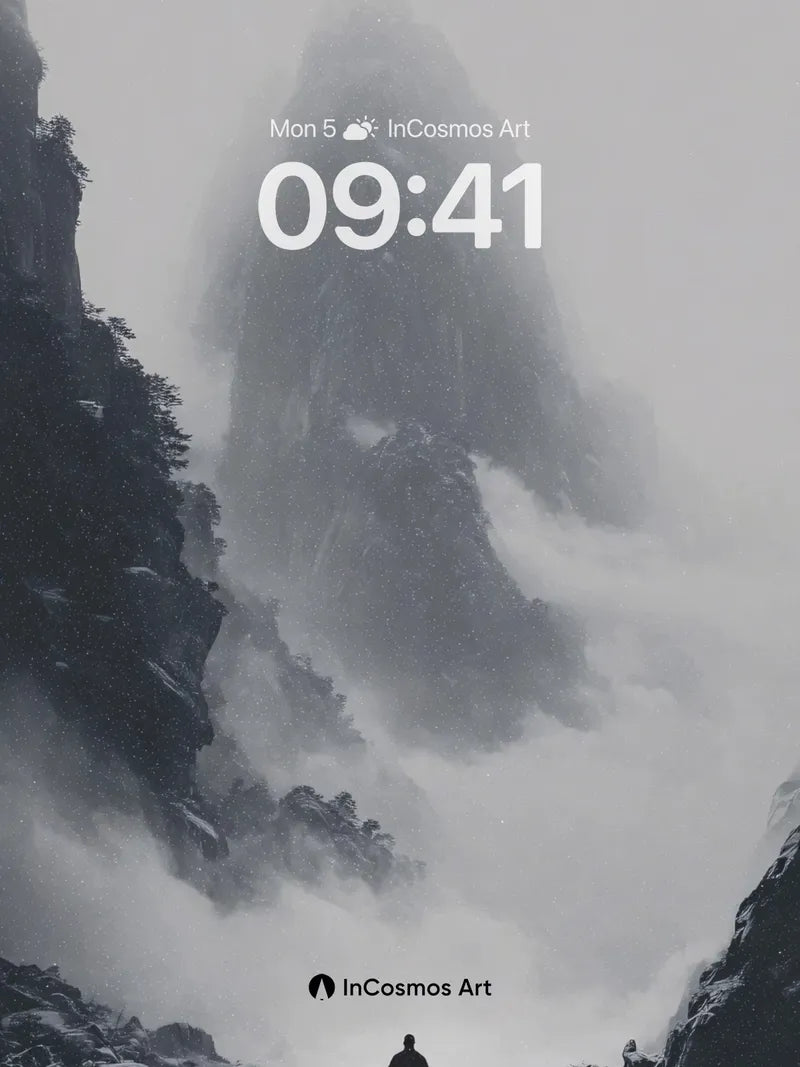 Silent Peak Wallpaper with Snowfall Echo wallpaper for iPhone, iPad & Mac