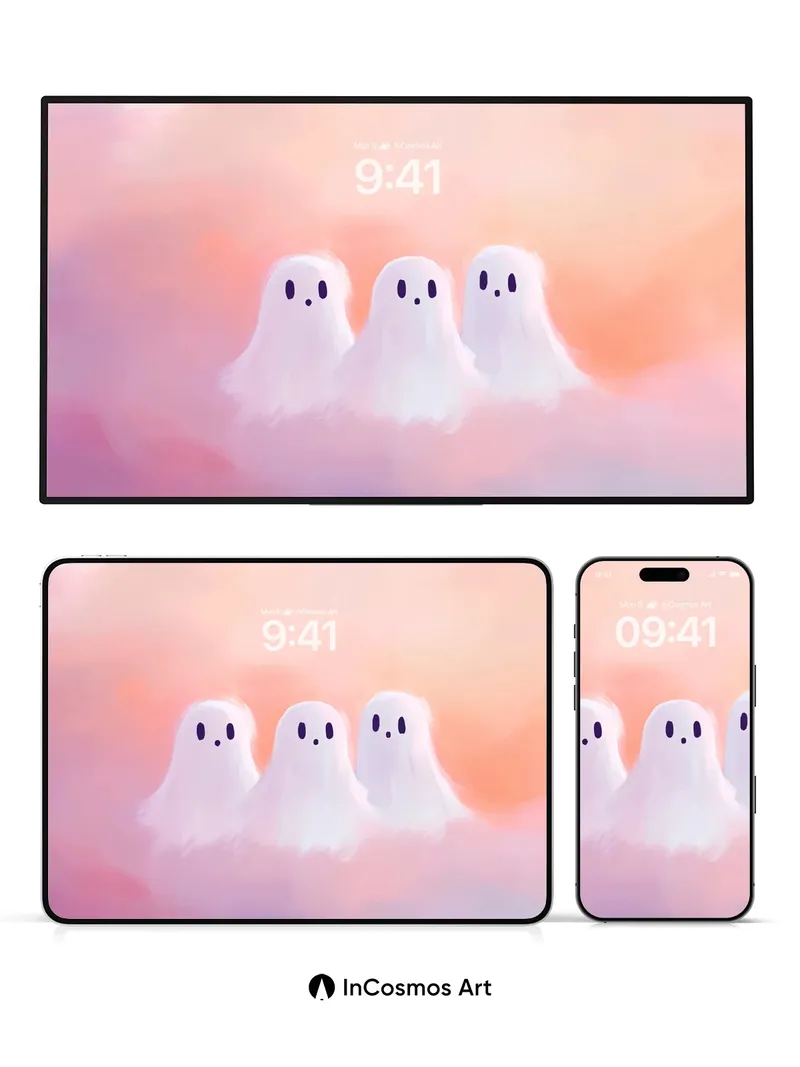 Whispering Ghosts Wallpaper with Pastel Haze