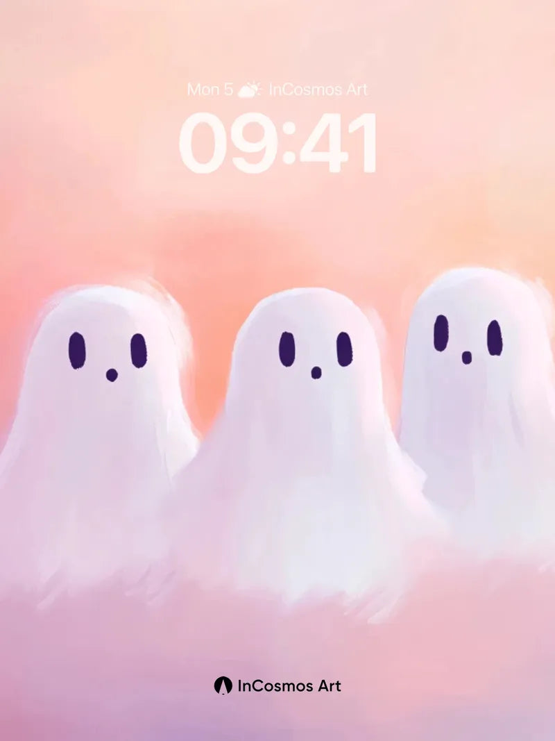 Whispering Ghosts Wallpaper with Pastel Haze