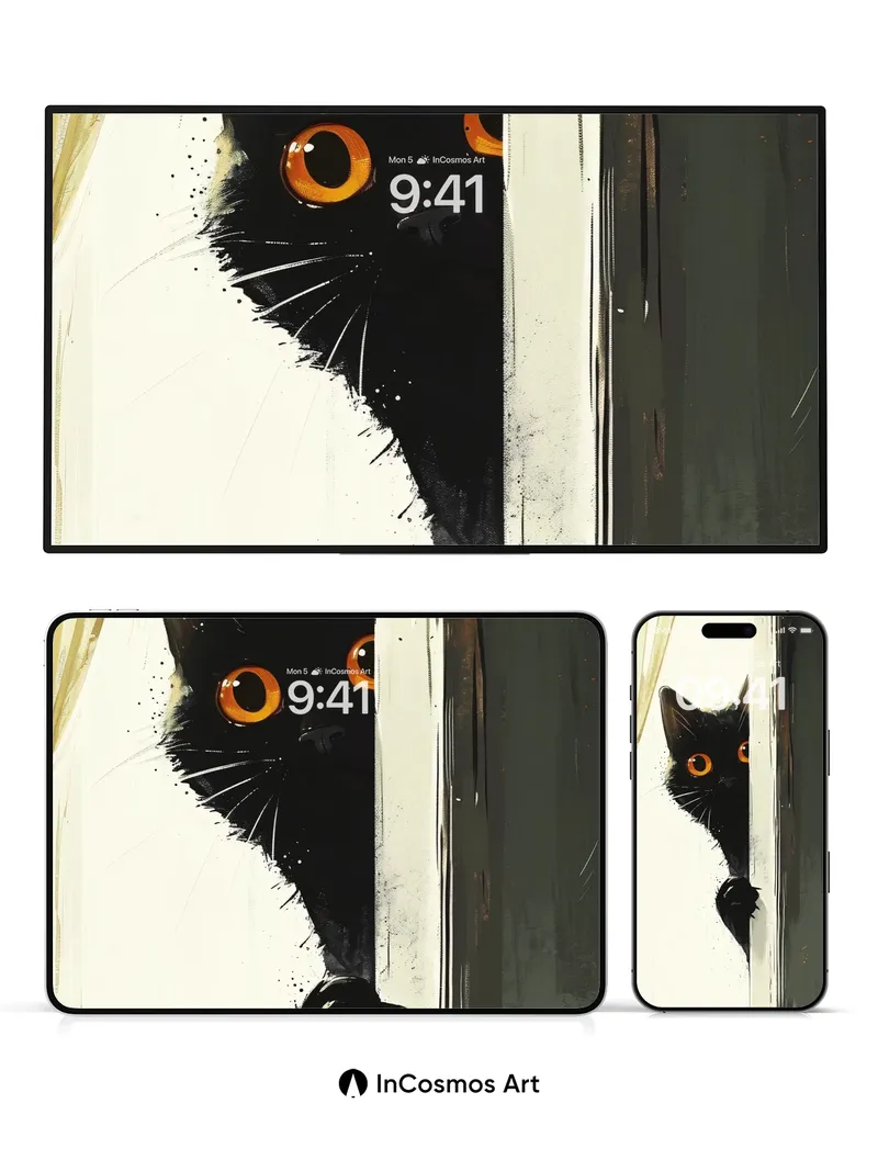 Whispering Shadow Wallpaper with Golden Eyes