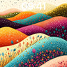 Whimsical Meadow Wallpaper with Dotted Hills wallpaper for iPhone, iPad & Mac