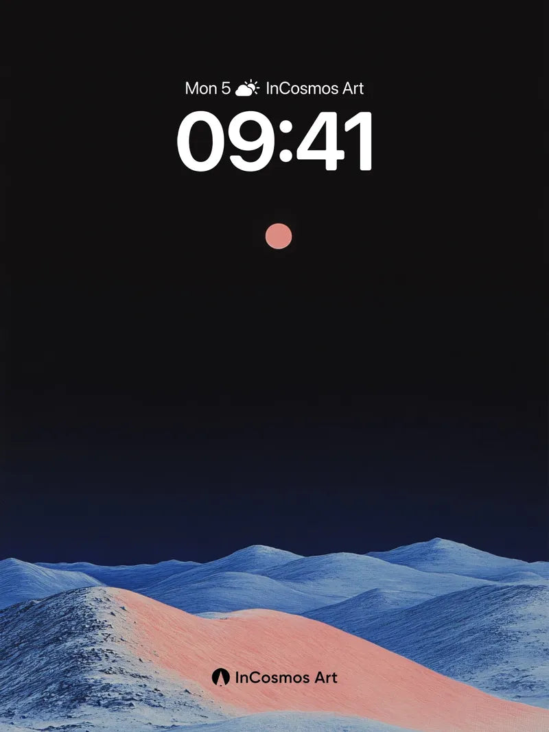 Crimson Horizon Wallpaper with Lunar Hush