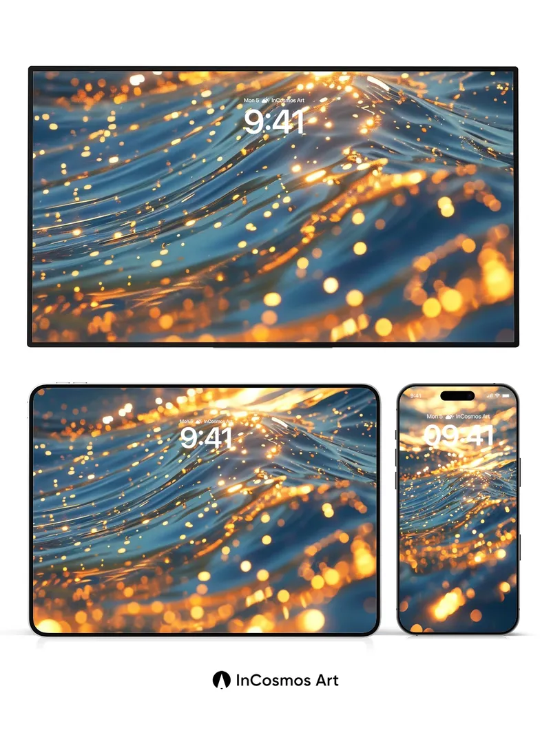 Golden Hush Wallpaper with Liquid Light