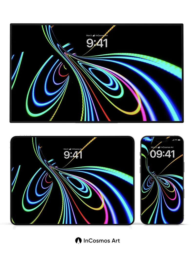 Neon Labyrinth Wallpaper with Electric Veins