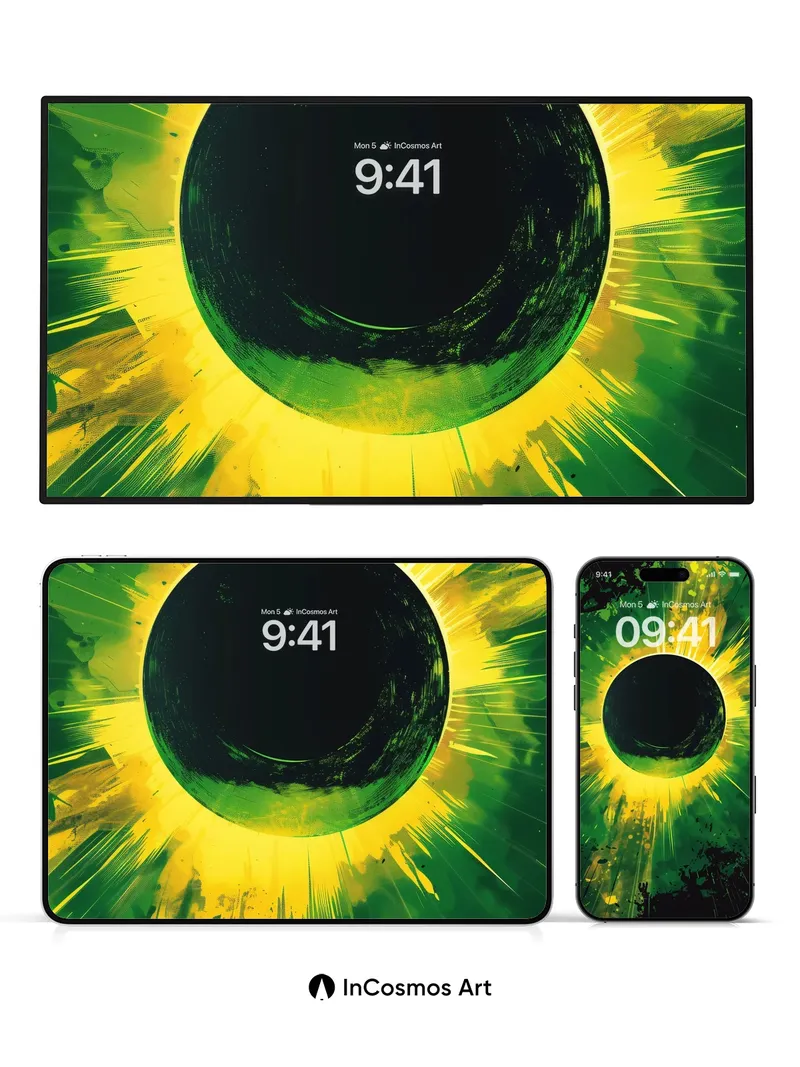 Eclipse Eye Wallpaper with Cosmic Pulse