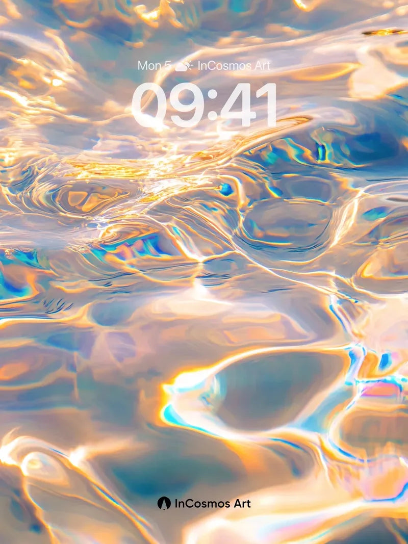 Liquid Sunset Wallpaper with Golden Fractals